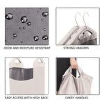 Load image into Gallery viewer, The Fine Living Co. Hanging Laundry Hamper Bag for Closet Heavy Duty Hanging Closet hamper Closet Laundry Basket with 2 Strong Metal Hangers Space Saving Closet Hamper Organizer (Beige)