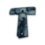 Load image into Gallery viewer, 1911 Raven Series 1911 Wooden Pistol Grips Ambi Safety Cut Blue Raven for 1911