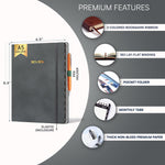 Load image into Gallery viewer, 2025 2026 HARDCOVER Leather Planner Weekly & Monthly 6.5 * 8.5 Inches Academic Planner Business Personal or Student Pen Holder Thick Paper July 2025 June 2026 (Dark Grey)