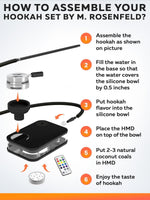 Load image into Gallery viewer, Portable Hookah Set With Everything Black Portable Hookah Set for Travel with Flat Hookah Box Portable Hookah Kit with Charcoal Holder & Coal Cover Travel Shisha Hookah Set