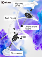 Load image into Gallery viewer, White Black Hookah set with everything Hookah Set 2 Hose Hookah LilOne