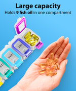 Load image into Gallery viewer, Weekly Pill Organizer 1 time a Day Pill Box 7 Day with Enhanced Waterproof Seal Large compartments Hold Big Vitamins & Supplements Upgraded Locking lids for Home & Travel use Durable Hard case