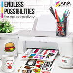 Load image into Gallery viewer, Printable Vinyl Sticker Paper for Inkjet Printer Matte White 15 pcs Letter Size