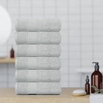 Load image into Gallery viewer, 6 Pcs Resort Collection Soft Hand Towels 16x27 in Luxury Plush Cotton Light Gray