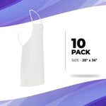Load image into Gallery viewer, White Disposable Aprons for Adults 28x36 Inch Pack of 10 Large Size 60 GSM