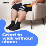 Load image into Gallery viewer, Mens Diabetic Socks Black Ankle Cut 9 12 Size 4 Pairs Loose Fitting Seamless Thin Cotton Diabetic Socks for Men