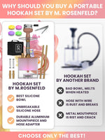Load image into Gallery viewer, Rose Gold Hookah Set 2 Hose YADO Square Hookah To Go with Hookah Charcoal Holder Heat Management Device and Big Rose Silicone Hookah Bowl and Bag for Shisha Portable Hookah Set with Everything