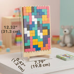 Load image into Gallery viewer, Wooden Puzzle Blocks Montessori Brain Blocks & Stacki Style 10 Challenge Cards Numbered Tray & Grid Guide Educational Game for Kids Ages 3 to 5 Russian Blocks Style Learning Game