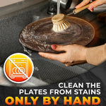 Load image into Gallery viewer, Plastic Chargers for Dinner Plates Set of 4 Large 13 inch Round Design Colorfast and Elegant Suitable for Dinner Settings Events Weddings and Gatherings Faux Wood Charger Plates