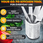Load image into Gallery viewer, Chopstick Dishwasher Basket 3.5x2.7x3.9 – Stainless Steel Chopstick Holder for Dishwasher with Hooks Oval Design Rust Resistant Perforated Utensil Caddy for Straws Teaspoons & Small Kitchen Tools
