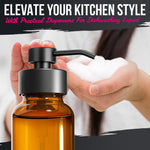 Load image into Gallery viewer, 2Pcs Amber Glass Foaming Soap Dispenser 8.5 oz Amber Glass Soap Dispenser with Pump Compatible with Hand Soap Dish Soap Shampoo and Gel Durable Stylish & Refillable for Bathroom and Kitchen