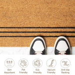 Load image into Gallery viewer, Coco Coir Door Mat Plain Welcome Mat with Stripes Beige 30x17