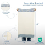 Load image into Gallery viewer, The Fine Living Co. Turkish Hand Towels Set of 2 100% Cotton Kitchen and Bathroom Hand Towels Decorative Hand Towels for Bath Guest Face Hair Tea Dishcloth 40”x18” (White & Blue)