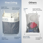 Load image into Gallery viewer, The Fine Living Co. X Large Two Compartments Hanging Laundry Hamper with Over Door Hooks Durable Space Saving Laundry Bag Storage with Bottom Zipper Wide Open Top Dark Light Compartment(25 x10 x31 )
