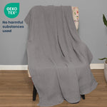 Load image into Gallery viewer, The Fine Living Co. 100% Cotton Waffle Weave Throw Blanket Lightweight Soft and Breathable Throw Blanket for All Season Skin Friendly Blanket for Couch Bed Sofa 50”x70” inches Mineral Gray