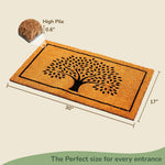 Load image into Gallery viewer, Coco Coir Door Mat Welcome Mat with Tree Print Beige 30x17x0.6