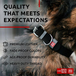 Load image into Gallery viewer, Black Long Lasting Leather Dog Collar Adjustable for Medium Dogs 12 - 15 inch Neck