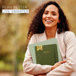 Load image into Gallery viewer, 2025 2026 HARDCOVER Leather Planner Weekly & Monthly 6.5 * 8.5 Inches Academic Planner Business Personal or Student Pen Holder Thick Paper July 2025 June 2026 (Olive Green)