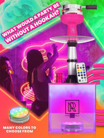 Load image into Gallery viewer, Pink Hookah Set with Everything YADO Square Hookah To Go with Charcoal Holder