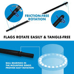 Load image into Gallery viewer, Combo Pack: Flag Pole 5 FT Black Tangle Free & Come and Take It Flag 2x3 FT Double Sided Embroidered 210D Heavy Duty Polyester Indoor/Outdoor, Vibrant Colors, Brass Grommets, 3ply