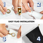 Load image into Gallery viewer, 6 Feet Tangle Free Spinning Flagpole (White) All Black USA American Flag Brass Grommets Embroidered 3x5 ft (Flag Included) Aluminum Flag Pole