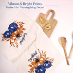 Load image into Gallery viewer, Set of 2 Grateful l Printed Dish Towels Hand Towels Boho Tea Towels Multifunctional Stylish Absorbent Quick Dry Soft 18 x28 100% Cotton Blue & Orange