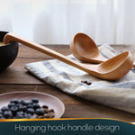 Load image into Gallery viewer, Bamboo Soup Ladle – Wooden Serving Spoon with Long Handle – Olive Wood Cooking Utensil – Durable & Natural Kitchen Tool