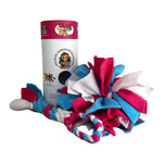 Load image into Gallery viewer, 3-in-1 Enrichment Tube for Dogs Tug Treat Dispenser & Snuffle Ball Blue