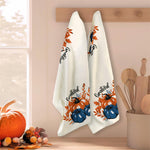 Load image into Gallery viewer, Set of 2 Grateful l Printed Dish Towels Hand Towels Boho Tea Towels Multifunctional Stylish Absorbent Quick Dry Soft 18 x28 100% Cotton Blue & Orange