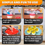 Load image into Gallery viewer, Hard Boiled Silicone Egg Cooker Without the Shell as seen on TV Non Stick Egg Poacher with Holder