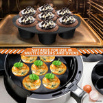 Load image into Gallery viewer, Silicone Muffin Pan Silicone Cupcake Molds for Baking Egg Bites Mold Nonstick 7 Cups Air Fryer Muffin Pan for Baking Egg Bite Tart Mini Cupcake Chocolate and Quiche Reusable Dishwasher Safe