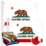 Load image into Gallery viewer, California CA State Flag 2x3FT 2Pack Doublesided Embroidered Polyester By G128