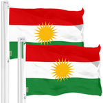 Load image into Gallery viewer, 2 Pack Kurdistan Region Flag 3x5 Ft Printed 150D Polyester Country Flag Indoor