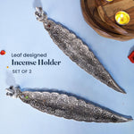 Load image into Gallery viewer, The Fine Living Co. Elegant Silver Incense Burner Holder Set of 2 Perfect for Relaxation Meditation Home Fragrance Aromatherapy Yoga Zen Atmosphere Home Decor