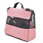 Load image into Gallery viewer, The Fine Living Co. USA Portable Hanging Shower Caddy Organizer with 1 Free Toiletries Case Quick Dry Mesh Shower Caddy Tote Bag Included 1 Metal Hook Perfect for Dorm Camp Travel Gym Pink