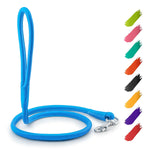 Load image into Gallery viewer, Rolled Leather Dog Leash 4 ft x 0.3 in All Sizes Blue