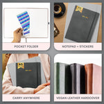 Load image into Gallery viewer, 2025 2026 HARDCOVER Leather Planner Weekly & Monthly 6.5 * 8.5 Inches Academic Planner Business Personal or Student Pen Holder Thick Paper July 2025 June 2026 (Dark Grey)