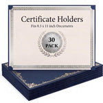 Load image into Gallery viewer, 30 Pack Single Sided Certificate Holders 8.5x11 Blue Award Certificate Folders with Silver Foil Border Cardstock Covers Letter Size Graduation Certificate Sleeves Protective Diploma Holders Bulk