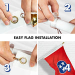 Load image into Gallery viewer, 6 Ft Tangle Free Spinning Flagpole White and Tennessee Flag 3x5 ft Brass