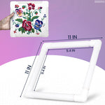 Load image into Gallery viewer, 11 Inch Plastic Embroidery Hoop Snap Needlework Frame White Plastic Sewing Hoops Hand Embroidery Hoops Snap Needlework Frame Cross Stitch Frame Square Embroidery Hoop for Cross Stitching Quilting