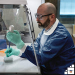 Load image into Gallery viewer, Disposable Lab Jackets 32 inch Long X Large Blue SMS Dental Lab Coats 10 Pack