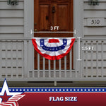 Load image into Gallery viewer, 2 Pack USA Pleated Fan Flag 1.5x3 Ft American USA Bunting Decoration Embroidered