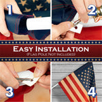 Load image into Gallery viewer, 2 Pack: American USA TeaStained Flag 3x5 Ft ToughWeave Pro Series Pole Sleeve Embroidered 420D Polyester Embroidered Stars