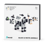 Load image into Gallery viewer, PIXIO Black & White Animals 195 Magnetic Blocks in 4 Colors Free App