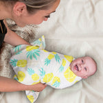 Load image into Gallery viewer, Muslin Swaddle Blanket Large 47 x47 Pineapple Print Super Soft Breathable Bamboo Cotton for Newborn Infant Baby Receiving Swaddling Blanket Wrap Boys Girls