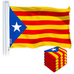 Load image into Gallery viewer, G128 5 Pack: Blue Estelada (Catalan) Flag 3x5 feet Printed 150D Indoor/Outdoor, Vibrant Colors, Brass Grommets, Quality Polyester, Much Thicker More Durable Than 100D 75D Polyester