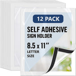 Load image into Gallery viewer, 12 Pack Magnetic Sign Holder 8.5 x 11 inch with Adhesive Back White Magnetics Poster Frame Magnetic Paper Holder Reusable Adhesive Frames Magnet Frame for Wall Windows Magnet Document Holders