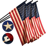 Load image into Gallery viewer, 3 Pack: American USA TeaStained Flag 1x1.5 Ft ToughWeave Pro Series Pole Sleeve Embroidered 420D Polyester Embroidered Stars