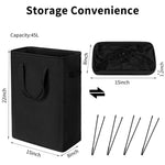 Load image into Gallery viewer, Slim Laundry Hamper With Handles Collapsible Laundry Basket Thin Dirty Clothes Basket Narrow Laundry Bag Foldable Dirty Clothes Hamper 45L (21 inchesBlack)