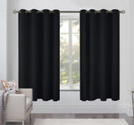 Load image into Gallery viewer, Blackout Curtains for Bedroom Pack of 2 Window Hanging Panels 52x63 in Black